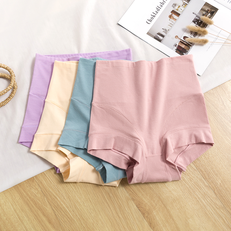 纯棉内裤女高腰提臀收小肚子紧身
