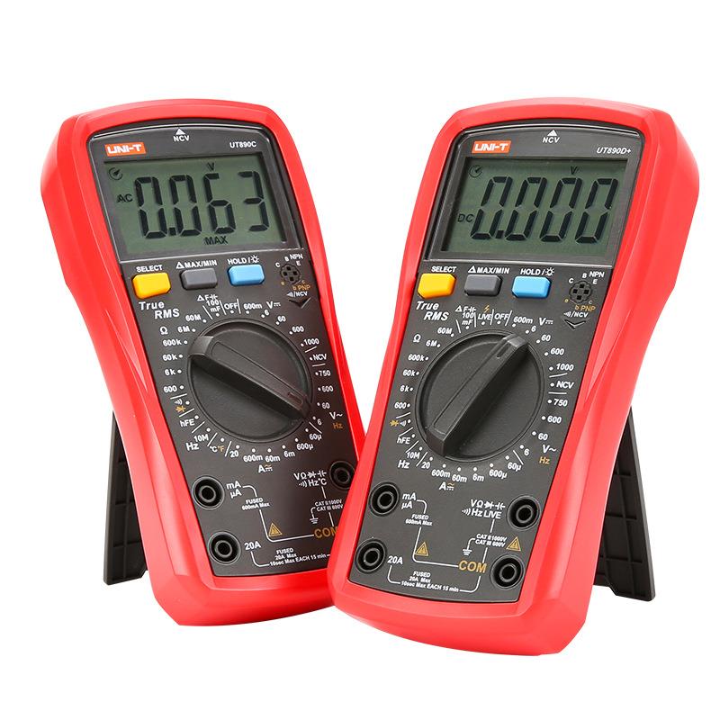 优利德UT890D+/UT890C电压表测火线 电工仪器仪表 手动数字万用表
