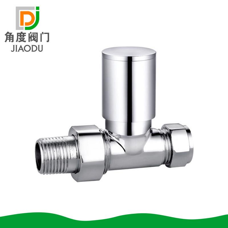 出口货源 欧标黄铜镀铬角式暖气阀 暖气片用阀门