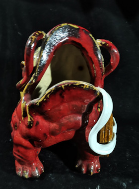 陶瓷招财金蟾摆件桌面开业礼品