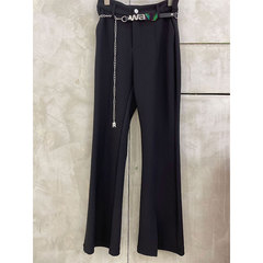 MRSSTETE南油高端高级高腰显瘦直筒阔腿西裤设计感链条百搭喇叭裤