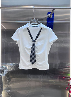 BBLY欧洲站小众BābyChìlling甜辣妹修身上衣显瘦短款polo领小衫