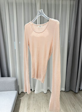 BBLY欧洲站小众英伦风辣妹风U型领收腰上衣显瘦百搭喇叭袖针织衫