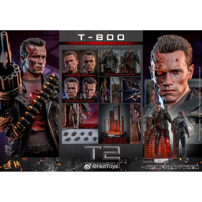 HT hottoys 1/6 终结日2 审判日 T-800 战损阿诺2.0 DX46