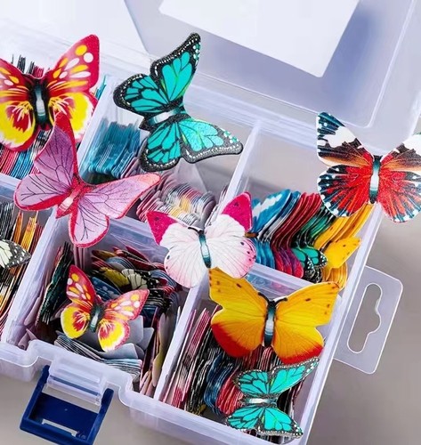 糯米纸蝴蝶白蝴蝶花朵酒店摆盘