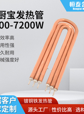 厂家直供 恒泰小厨宝发热管 镀铜铁热水器水箱加热管 3000-7200W