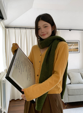 MOTOO自制早秋针织外套 显白毛衣开衫韩版