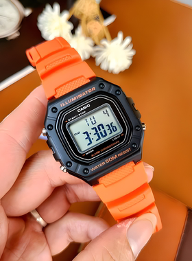 卡西欧(CASIO)手表户外运动休闲防水男士电子表W-218H-4B2