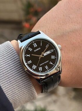 卡西欧Casio手表男士商务简约腕表钢带潮流石英表MTP-V006D-7B