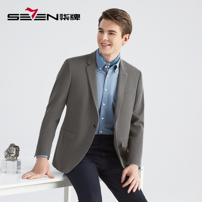 男装休闲西服柒牌单西
