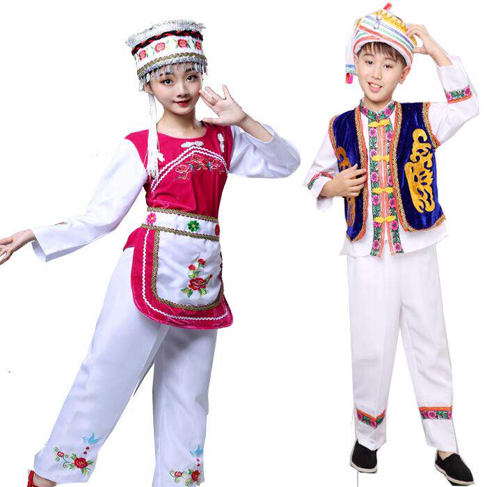 少数民族风绣花男童幼儿园演出服