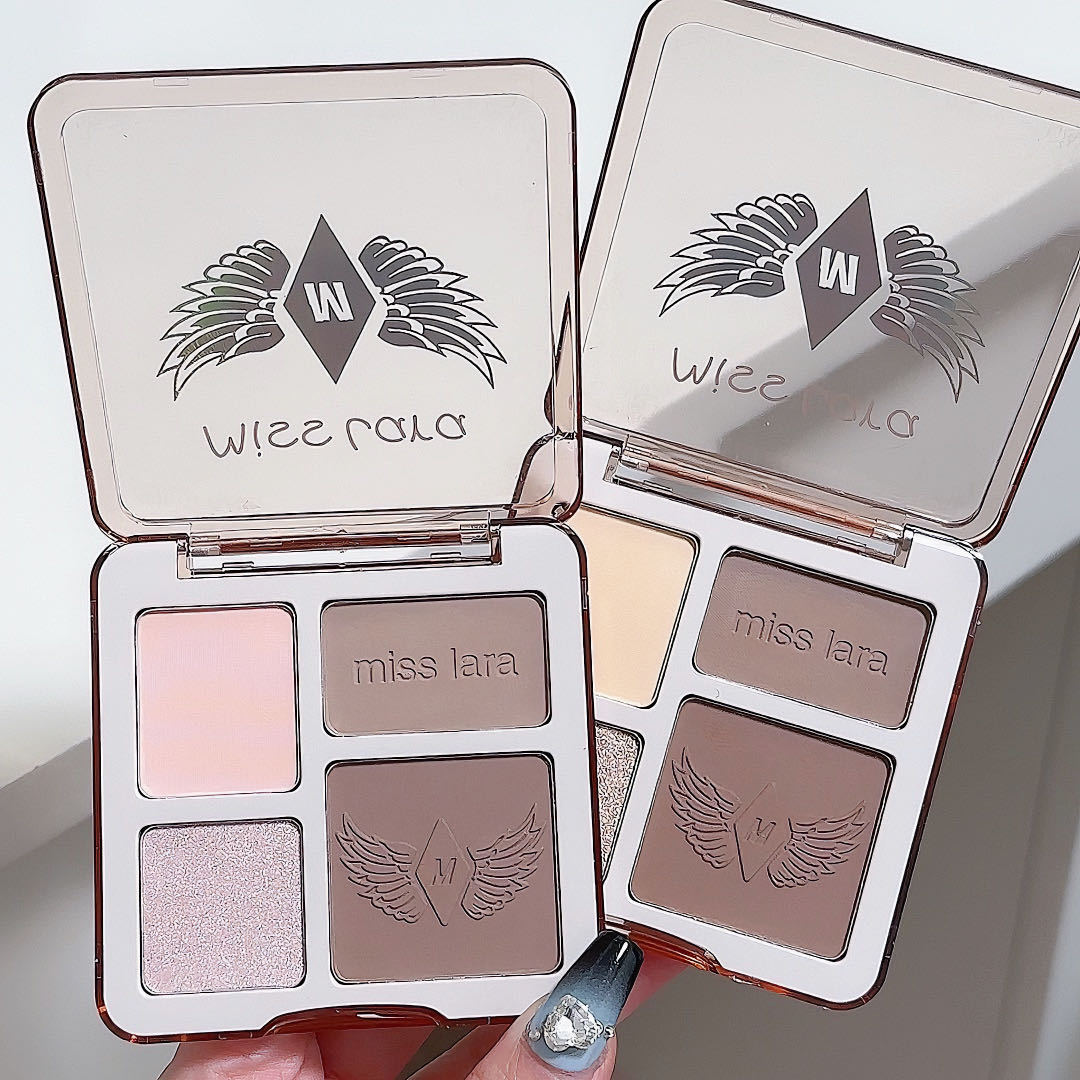 misslara四色修容盘高光修容一体盘哑光提亮闪粉高光眼影修容盘