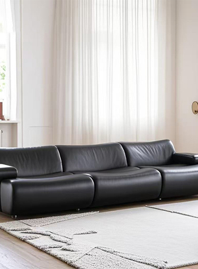 米兰新品竹节Poliform设计师沙发真皮层头层牛皮模块弧形组合沙发