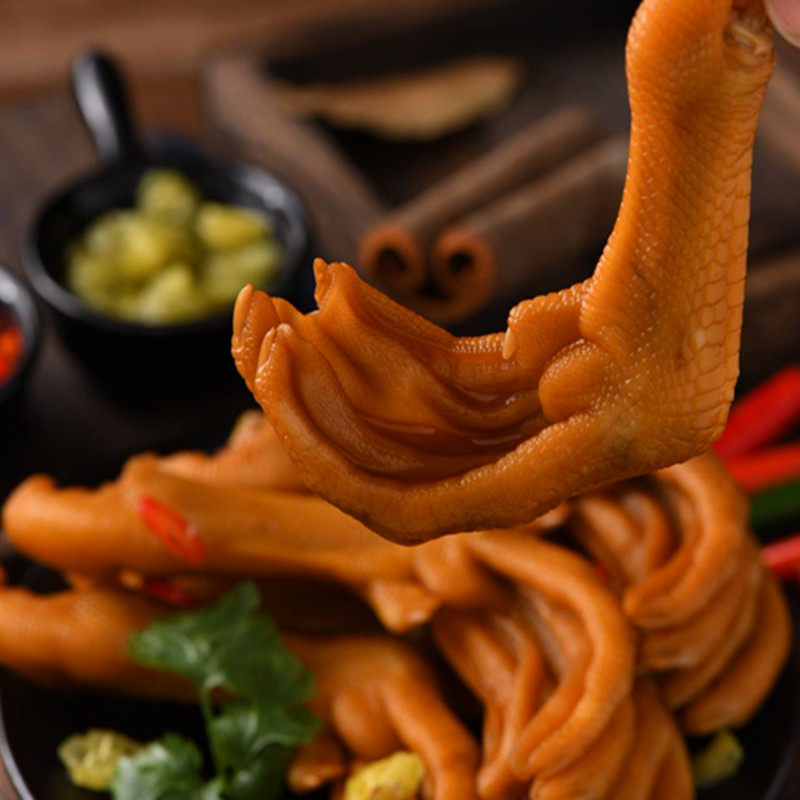 珍味达网红零食开袋即食香脆鸭掌清香味鸭爪正品正宗整箱批发龙岩