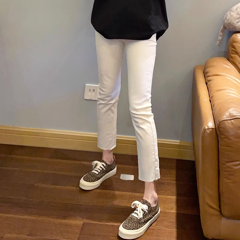 高品质白色直筒牛仔裤赠运费险