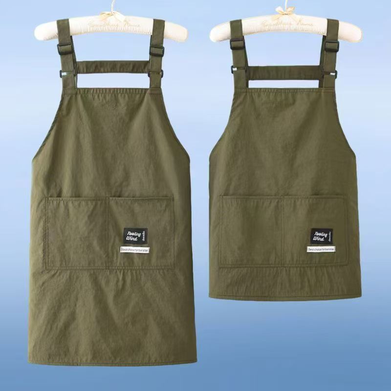 新款韩版围裙厨房家用做饭防污油耐磨夏天薄款工作服套装围腰套袖