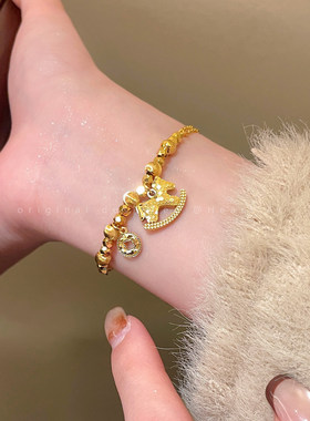 金色碎冰冰小马手链女