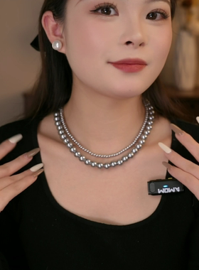 施家珍珠项链女款2026新款爆款锁骨链轻奢小众颈链秋冬毛衣链