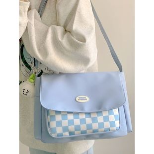 ins大学生斜挎包上课休闲背包单肩包 韩版包包女原宿邮差包男女款