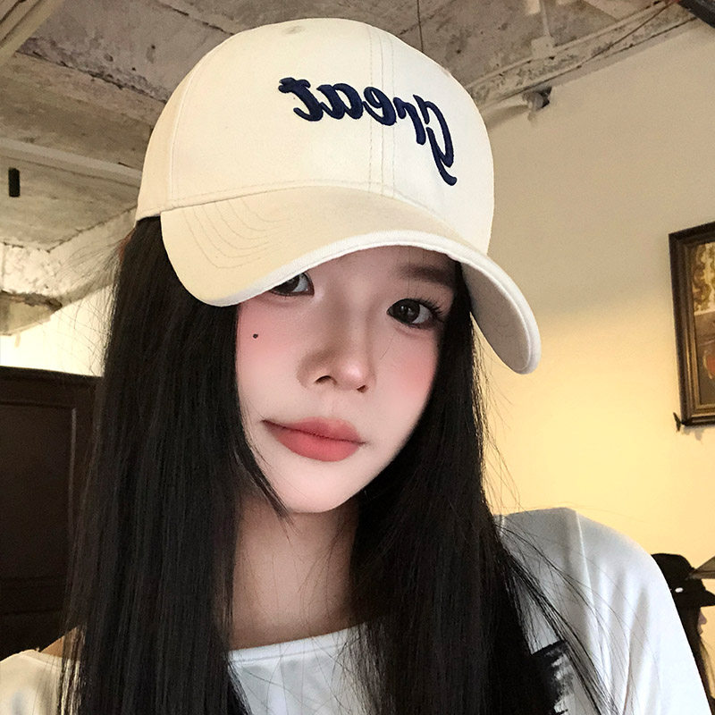 米白色字母刺绣棒球帽女款春夏百搭显脸小大头围鸭舌帽子2026新款,服饰配件/皮带/帽子/围巾,帽子,淘宝优惠券,粉丝福利购,淘宝优惠卷