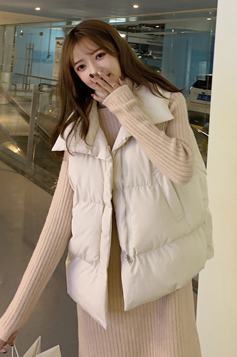 Actual shooting Korean version of new commuter large lapel loose bread suit solid color vest in autumn and winter 2021