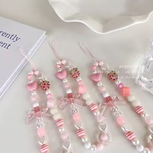 ins风新款草莓串珠手机链