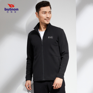 butnon巴特侬运动外套男卫衣秋季 黑色1625 休闲夹克立领拉链开衫