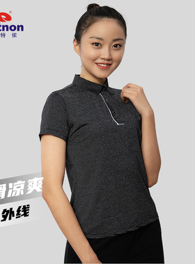 巴特侬短袖女春夏季运动POLO衫翻领显瘦商务休闲T恤衫潮0128