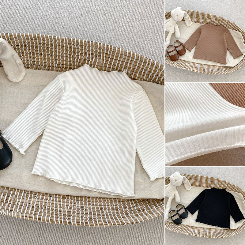 女童春秋T恤纯色小童长袖打底衫半高领内搭上衣白色秋装宝宝衣服,童装/婴儿装/亲子装,T恤,淘宝优惠券,粉丝福利购,淘宝优惠卷