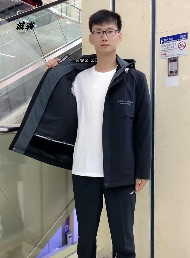冬新款男士休闲连帽款兔毛内胆加皮草