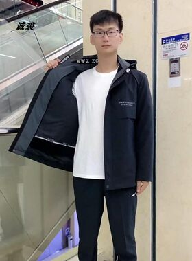 冬新款男士休闲连帽款兔毛内胆加厚派克服皮草可拆卸外套兔毛袖