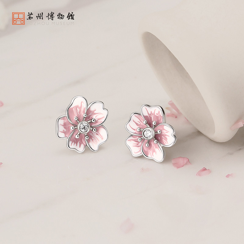 苏州博物馆 杏影不离系列首饰耳环耳挂创意铜镀18K黄金生日礼物