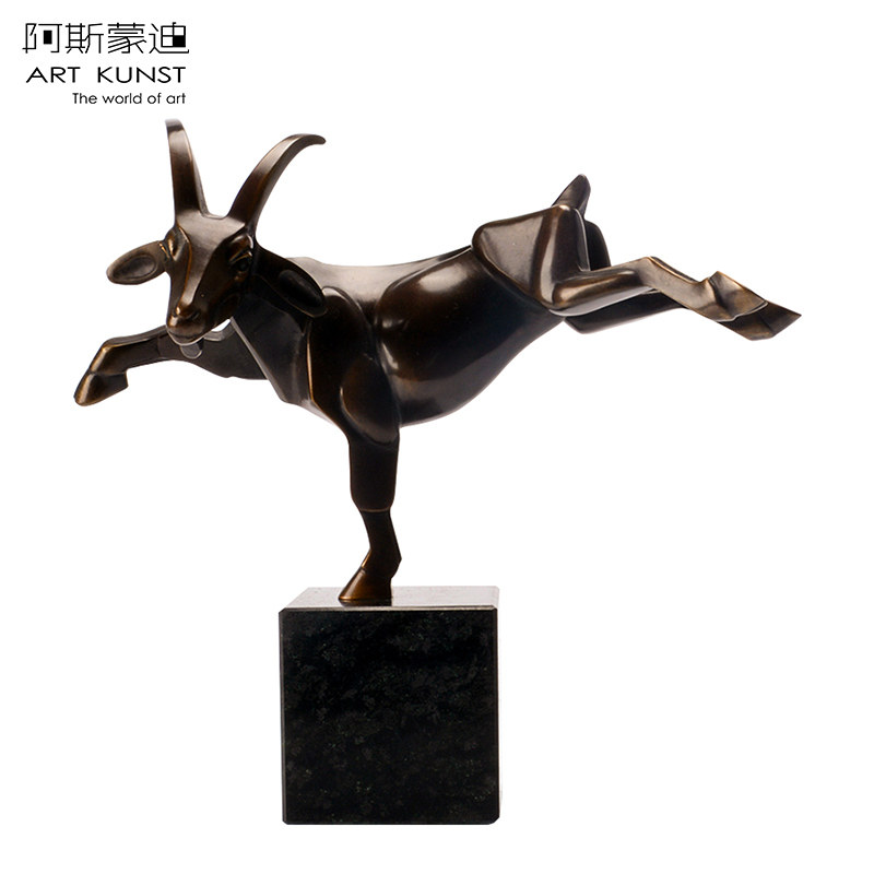 阿斯蒙迪弗兰斯frans德国进口山羊雕塑羊摆件艺术品收藏生日礼品