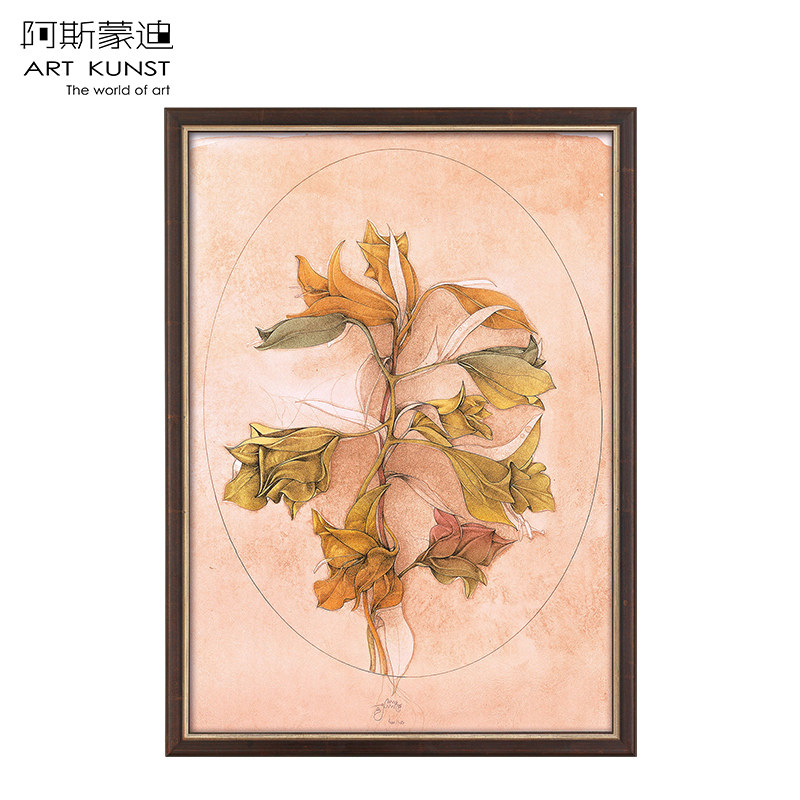阿斯蒙迪布鲁尼brunobruni德国进口限量签名石版画花卉艺术品原作