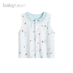 babybean亲豆冬季新款男女宝宝天鹅绒全开马甲伶兔奔盈月
