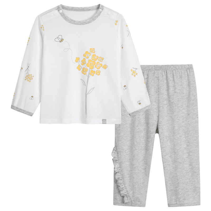 babybean亲豆内衣套装春季女宝宝家居服套装小蜜蜂的依恋99元