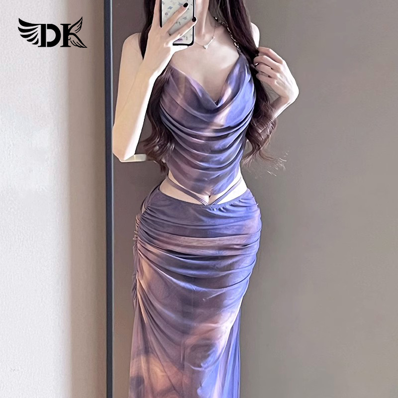 DK比基尼泳衣女2025新款性感三件套分体裙式钢托聚拢显瘦度假泳装