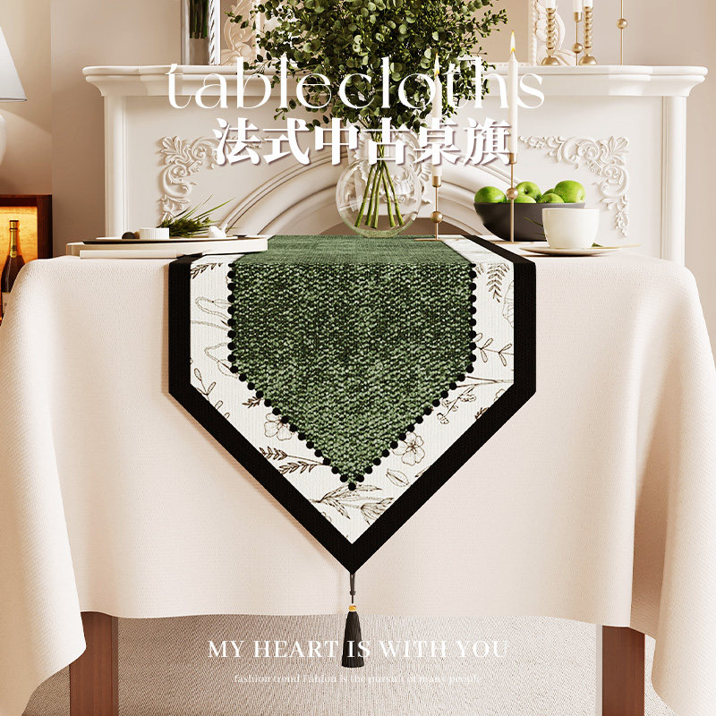 中古风桌旗布防水轻奢高端长条桌布斗柜盖布氛围布置2026新款茶席