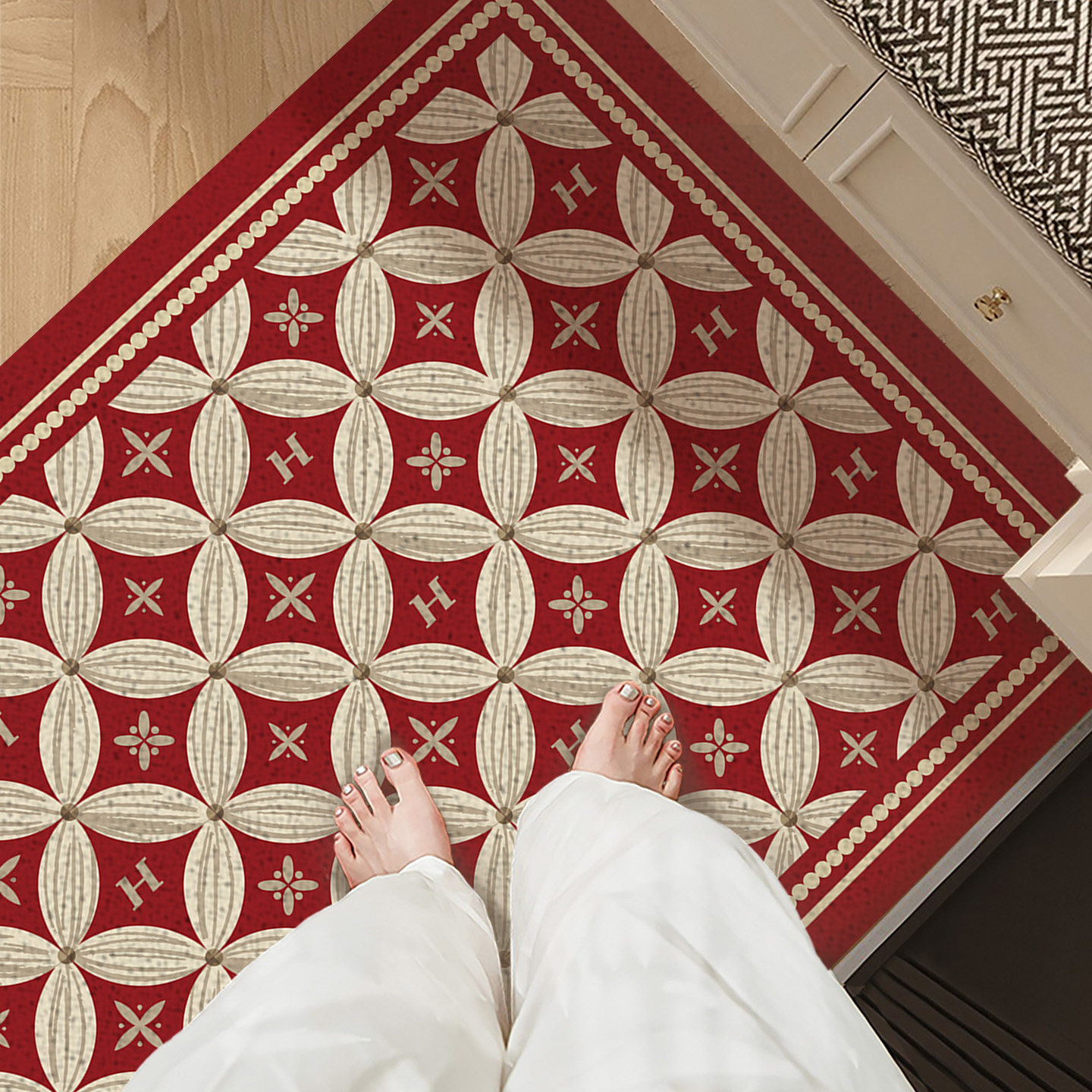 红色新年地垫入户门垫进门2026新款高级感耐脏防滑乔迁玄关脚踏垫,居家布艺,入户地垫,淘宝优惠券,粉丝福利购,淘宝优惠卷