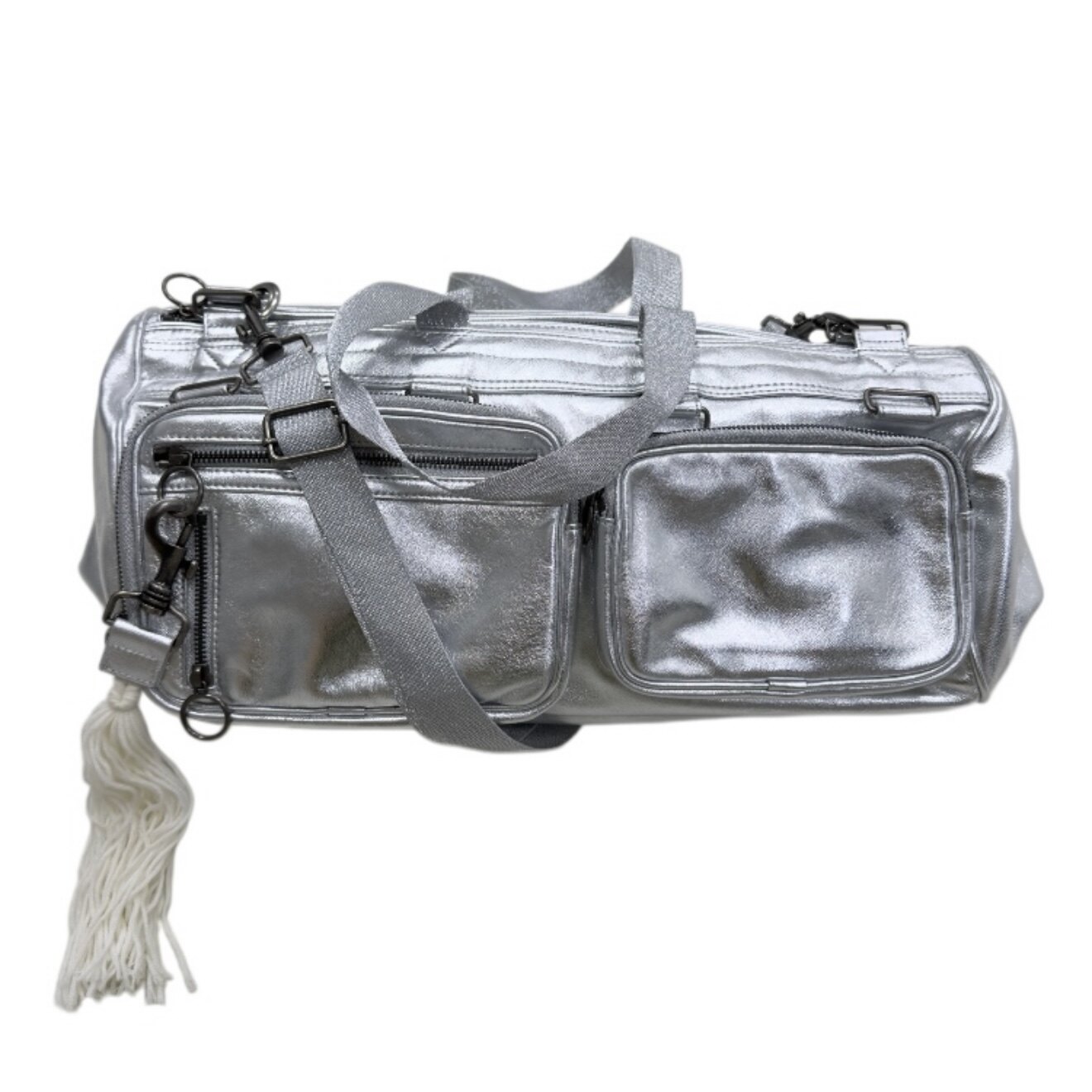 thumbnail for Oriental Dragon Sama DH Style HOMME Black Silver Sheepskin Tassel Motorcycle Travel Bag Defflebag