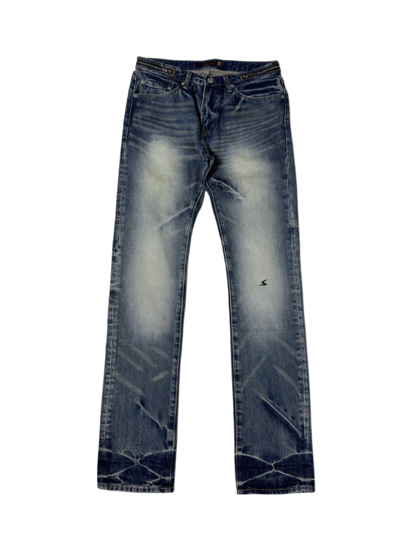 thumbnail for Dongfang Long Sama Undercover 07SS Archive washed cat whisker zipper jeans