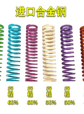 模具弹簧J-SWS46-50/t60/70/80/9100橙色螺旋扁弹簧矩形弹簧