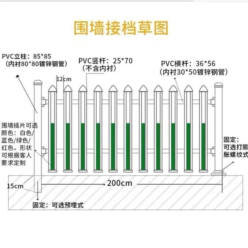 湖南PVC塑钢围墙护栏变压器电力围栏幼儿园栏杆小区庭院花园隔离1