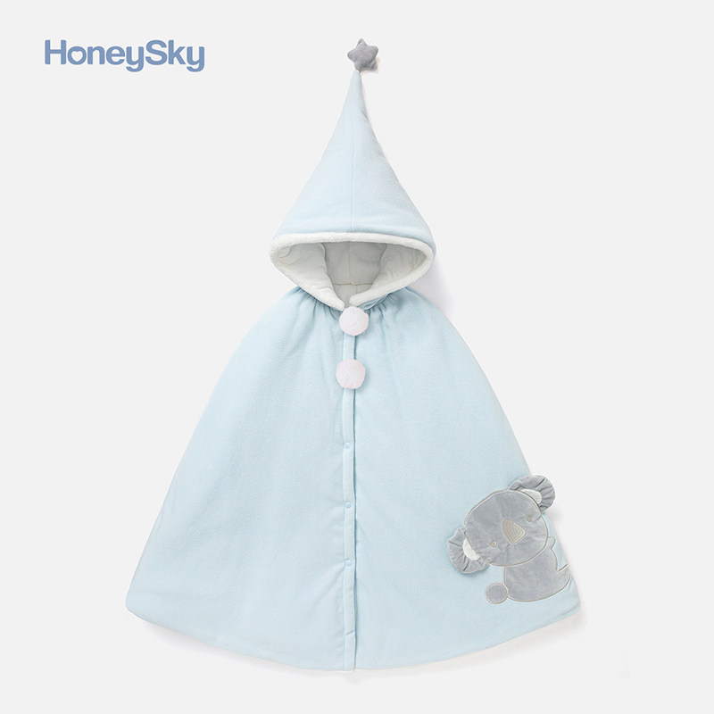 honeysky 婴儿斗篷冬季防风卡通披肩男童女宝宝夹棉保暖连帽披风图片