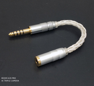 插头转换线材 4.4转换线平衡转换头 16股单晶铜升级线 纯银十六股