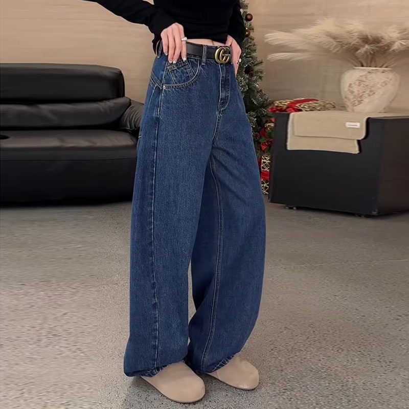 今年流行爆款2026春新款梨形身材高腰宽松直筒洗水复古阔腿牛仔裤,女装/女士精品,牛仔裤,淘宝优惠券,粉丝福利购,淘宝优惠卷