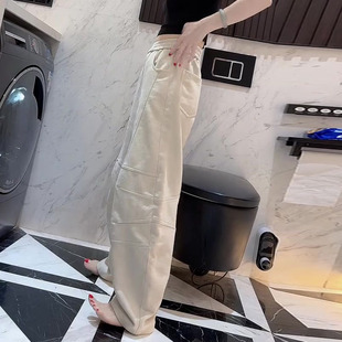 高腰宽松直筒弯刀阔腿休闲裤 小众加绒加厚2025冬新款 今年流行爆款