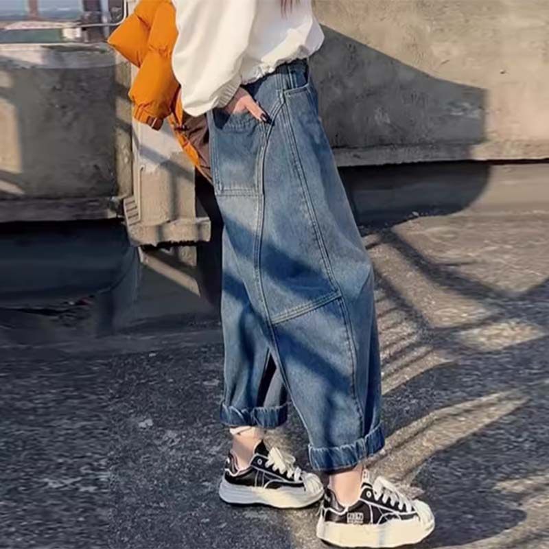 小众设计感2026春新款梨形身材高腰宽松洗水弯刀阔腿九分牛仔裤女,女装/女士精品,牛仔裤,淘宝优惠券,粉丝福利购,淘宝优惠卷