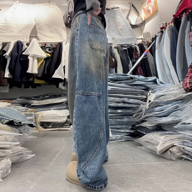 今年流行爆款2026春新款梨形身材高腰宽松洗水做旧弯刀阔腿牛仔裤,女装/女士精品,牛仔裤,淘宝优惠券,粉丝福利购,淘宝优惠卷