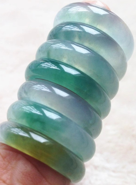精品高货缅甸天然翡翠指环翡翠戒指冰种戒圈玉指环玉戒指4号-23号